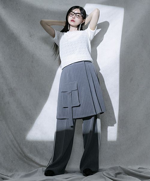 Candy Stripper PLEATS LAYERED PANTS グレー Candy Stripper PLEATS LAYERED PANTS グレー