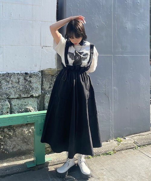 NYLON GATHER JUMPER SKIRT | Candy Stripper（キャンディ 