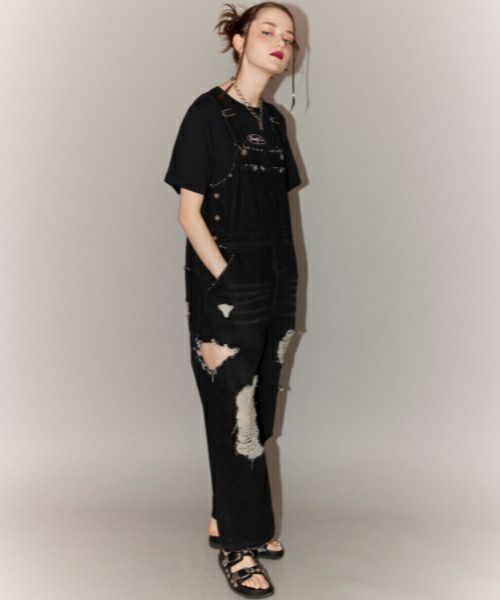 DAMAGE DENIM SALOPETTE | Candy Stripper(キャンディ DAMAGE DENIM SALOPETTE | Candy Stripper(キャンディ