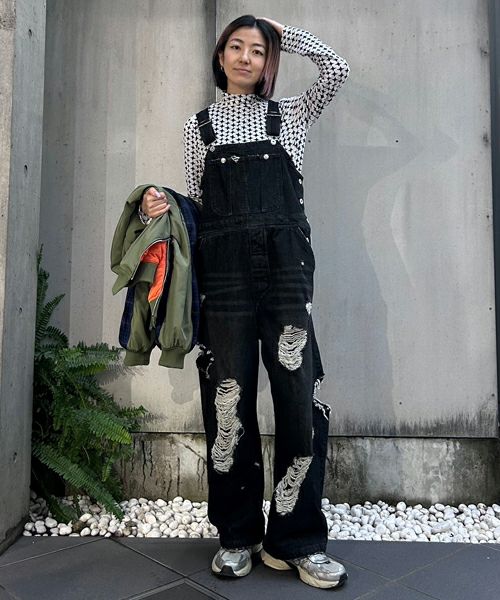DAMAGE DENIM SALOPETTE | Candy Stripper（キャンディ ストリッパー 