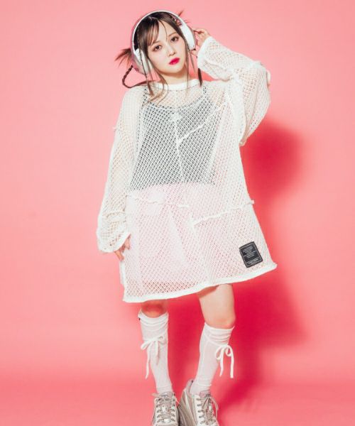 PATCH WORK MESH TOPS | Candy Stripper（キャンディ