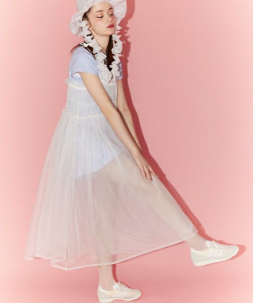 TULLE SHIRRING DRESS | Candy Stripper（キャンディ ストリッパー  