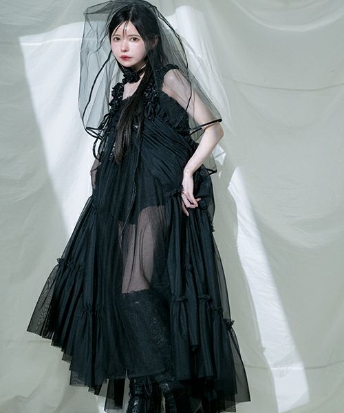 TULLE SHIRRING DRESS | Candy Stripper（キャンディ ストリッパー  