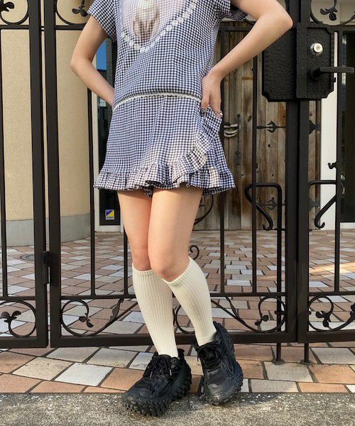 GINGHAM CHECK FRILL SKIRT PANTS | Candy Stripper（キャンディ 