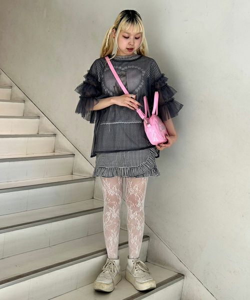 GINGHAM CHECK FRILL SKIRT PANTS | Candy Stripper（キャンディ