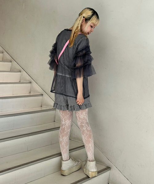 小麦まんキャンスパ★ギンガムチェック レース付きフレアパンツ GINGHAM CHECK FRILL SKIRT PANTS | Candy Stripper（キャンディ