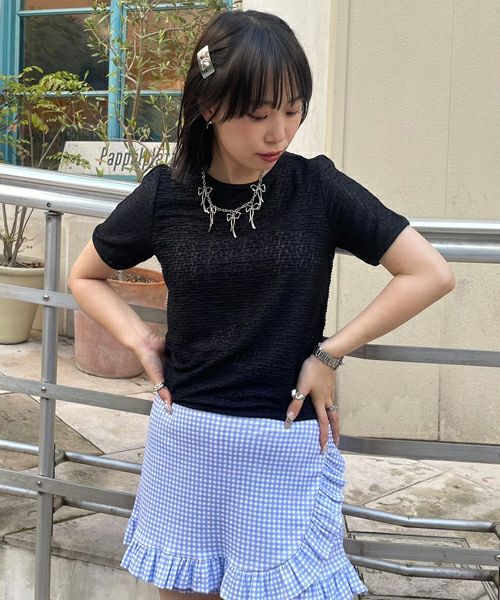 GINGHAM CHECK FRILL SKIRT PANTS | Candy Stripper（キャンディ
