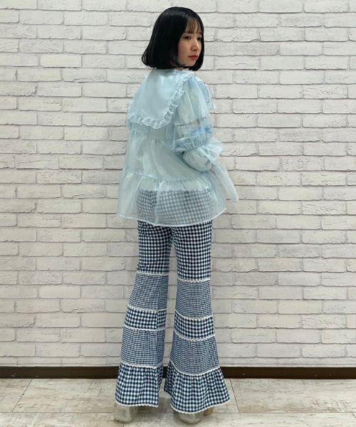 GINGHAM CHECK FLARE PANTS | Candy Stripper（キャンディ