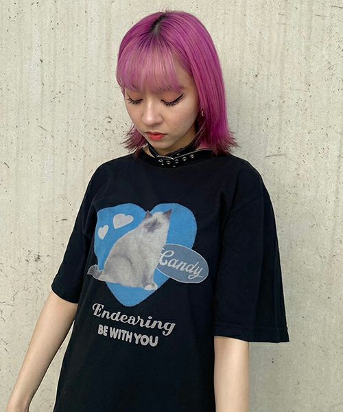 Tシャツ(半袖/袖なし) Candy Stripper - BE MY STRAWBERRY Candy Stripper tシャツ RUSH CHICK BIG Tシャツ レディース