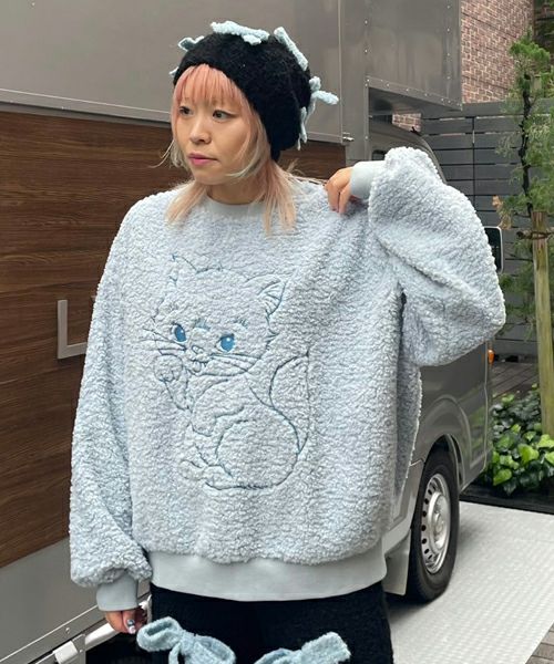 FLUFFY RIBBON BEANIE | Candy Stripper（キャンディ ストリッパー 