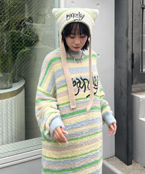 LOLLIPOP MULTI BORDER ビーニー LOLLIPOP MULTI BORDER BEANIE | Candy Stripper（キャンディ