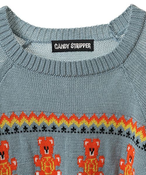 キャンディストリッパー クマ ダメージ ニット BROKEN BEAR KNIT | Candy Stripper（キャンディ ストリッパー