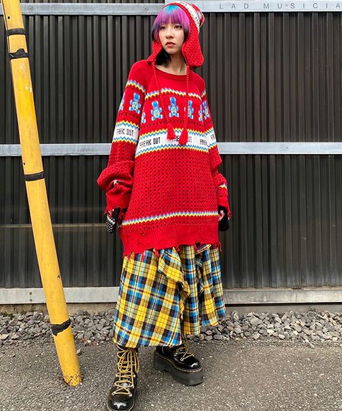 キャンディストリッパー クマ ダメージ ニット BROKEN BEAR KNIT | Candy Stripper（キャンディ ストリッパー