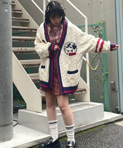 CS COLLEGE KNIT CARDIGAN | Candy Stripper(キャンディ CS COLLEGE KNIT CARDIGAN | Candy Stripper(キャンディ
