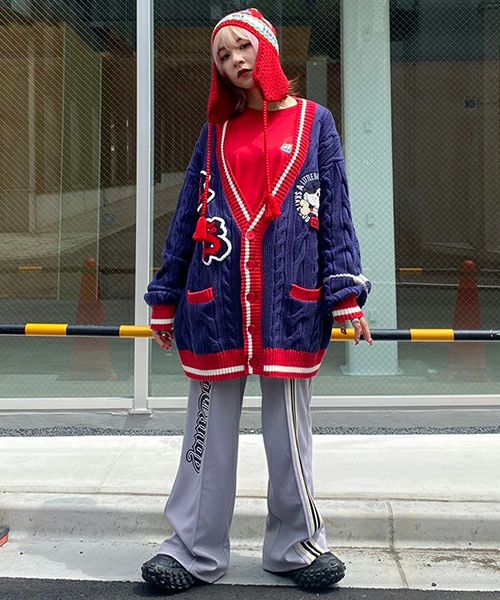 CS COLLEGE KNIT CARDIGAN | Candy Stripper(キャンディ CS COLLEGE KNIT CARDIGAN | Candy Stripper(キャンディ