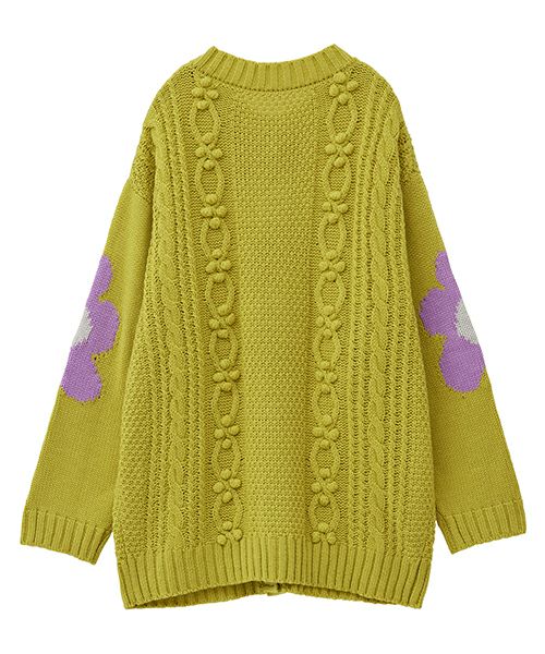 FLOWER CABLE KNIT CARDIGAN | Candy Stripper（キャンディ 