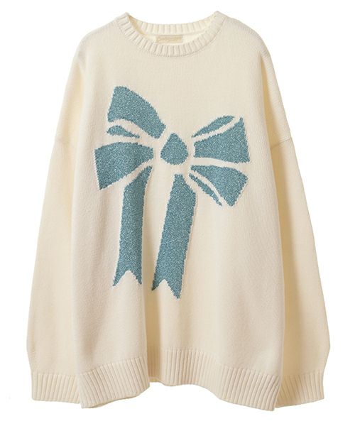 ＊candy stripper＊ GLITTER RIBBON KNIT 白 GLITTER RIBBON KNIT | Candy Stripper（キャンディ