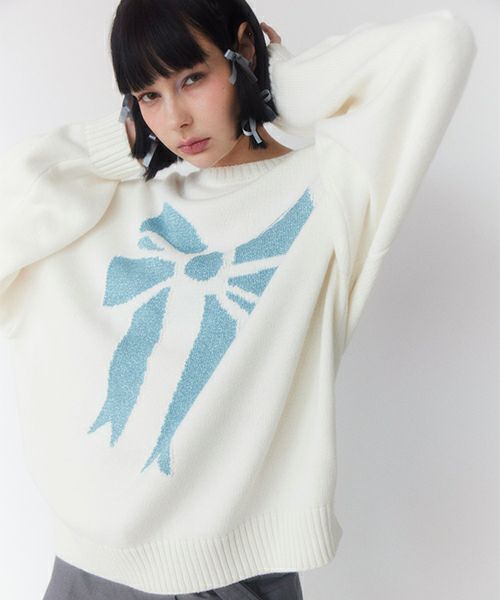  2025年おすすめのアイテム満載 GLITTER RIBBON KNIT | Candy Stripper（キャンディ トップス