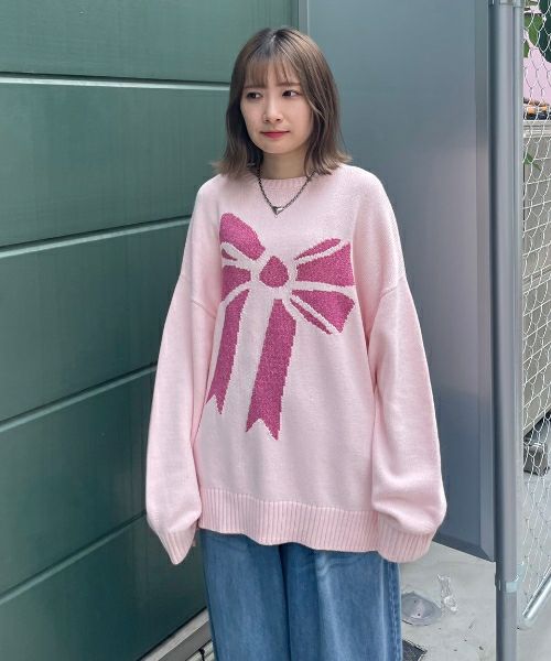 ＊candy stripper＊ GLITTER RIBBON KNIT 白 GLITTER RIBBON KNIT | Candy Stripper（キャンディ