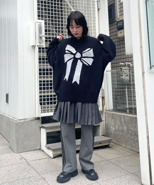 ＊candy stripper＊ GLITTER RIBBON KNIT 白 candy stripper＊ GLITTER RIBBON KNIT 白