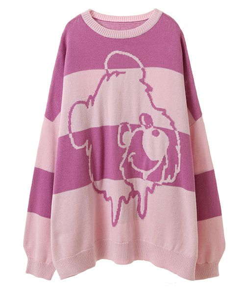 ニット セーター MELTY BEAR BORDER ニット レディース メンズ MELTY BEAR BORDER KNIT | Candy Stripper（キャンディ