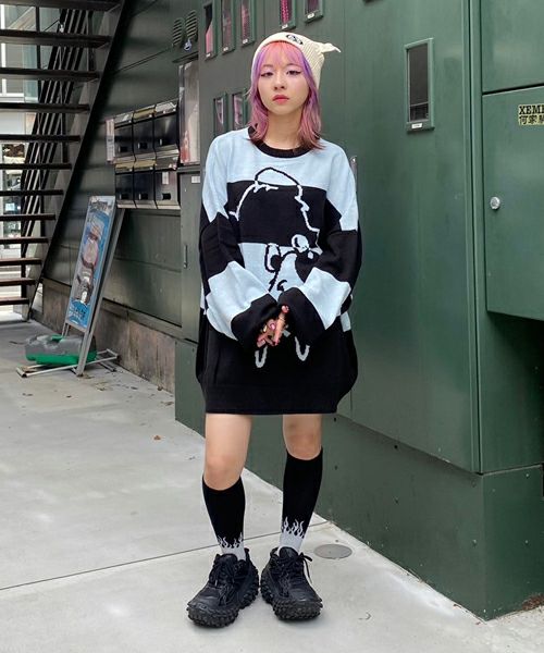 MELTY BEAR BORDER KNIT | Candy Stripper（キャンディ