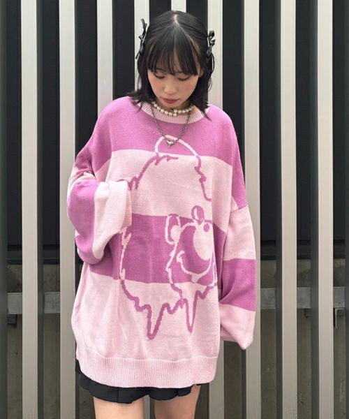 MELTY BEAR BORDER KNIT | Candy Stripper（キャンディ ストリッパー  