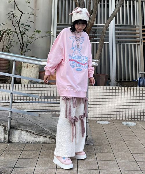 キャンディーストリッパー リボンニットカーディガン パンツ
