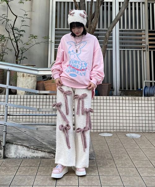 FLUFFY RIBBON KNIT PANTS | Candy Stripper（キャンディ ストリッパー 