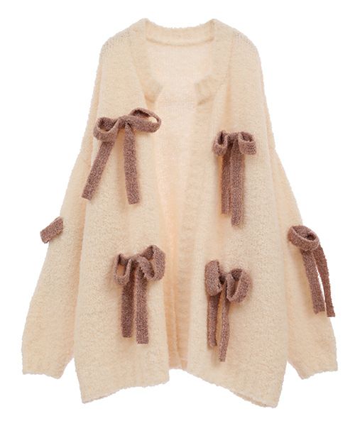 FLUFFY RIBBON KNIT CARDIGAN | Candy Stripper(キャンディ FLUFFY RIBBON KNIT CARDIGAN | Candy Stripper(キャンディ