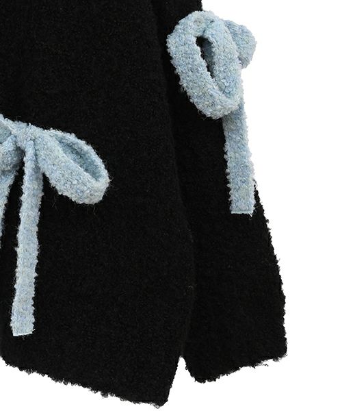 FLUFFY RIBBON KNIT CARDIGAN | Candy Stripper（キャンディ