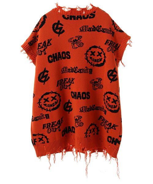 MEDLEY SMILE KNIT VEST | Candy Stripper(キャンディ MEDLEY SMILE KNIT VEST | Candy Stripper(キャンディ