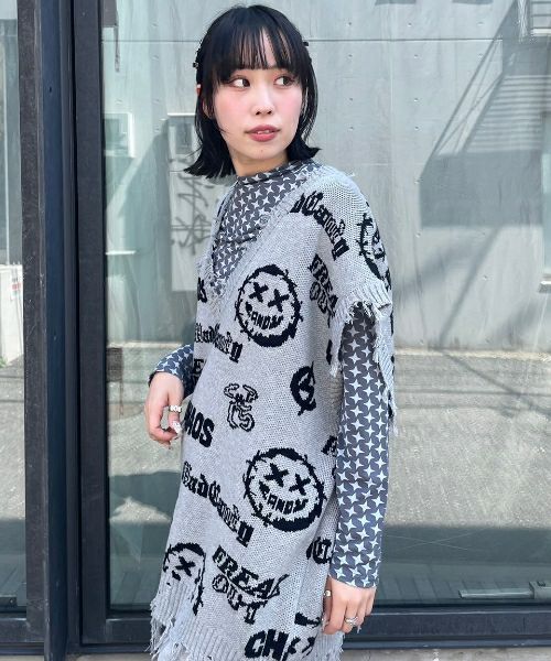 MEDLEY SMILE KNIT VEST | Candy Stripper（キャンディ