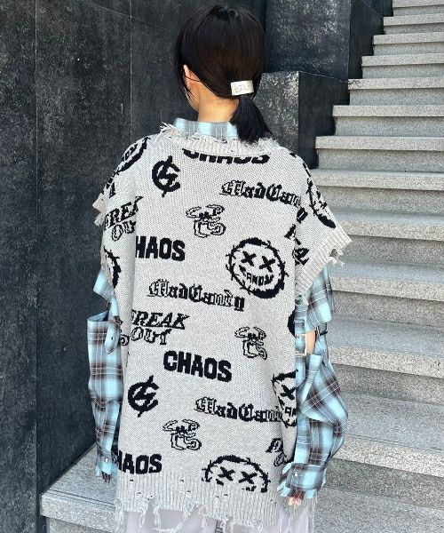candystripper ベスト Candy Stripper（キャンディストリッパー）の「CHECKER KNIT