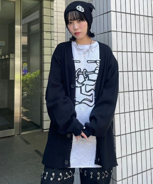 melt the lady random damage knit カーディガン DAMAGE KNIT CARDIGAN | Candy Stripper（キャンディ
