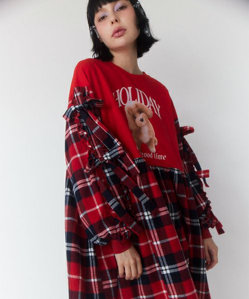ワンピース AMOUR RIBBON CHECK ONE-PIECE AMOUR RIBBON CHECK ONE-PIECE | Candy Stripper（キャンディ