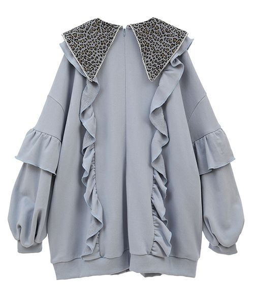 Candy Stripper LEOPARD COLLAR FRILLスウェット LEOPARD COLLAR FRILL SWEAT | Candy Stripper（キャンディ