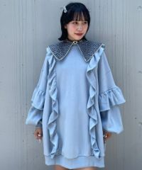 LEOPARD COLLAR FRILL SWEAT | Candy Stripper（キャンディ