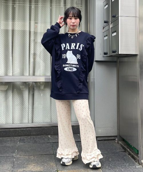 ル 年末のプロモーション PARIS CAT SWEAT ONE-PIECE | Candy Stripper（キャンディ ワンピース