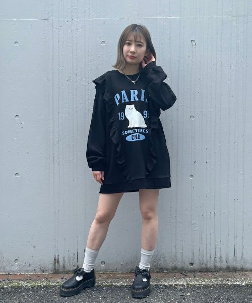 PARIS CAT SWEAT ONE-PIECE | Candy Stripper（キャンディ