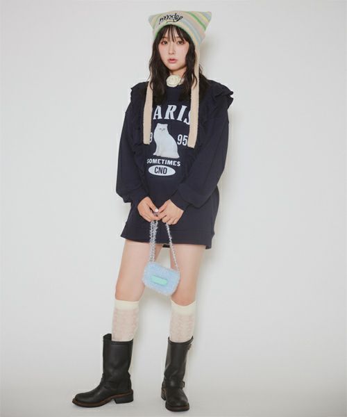 PARIS CAT SWEAT ONE-PIECE | Candy Stripper（キャンディ
