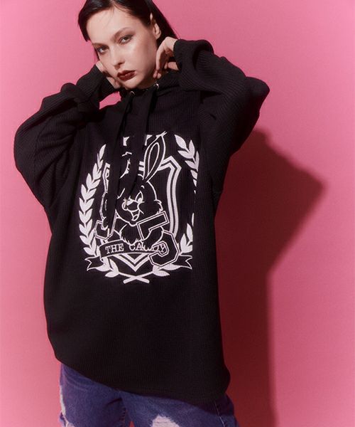 EMBLEM BUNNY WAFFLE HOODIE | Candy Stripper（キャンディ 