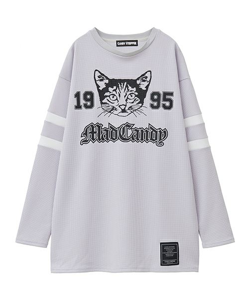 キャンディストリッパー 猫 ワッフルTシャツ ブラック BLACK CAT BABYS TEE | Candy Stripper（キャンディ