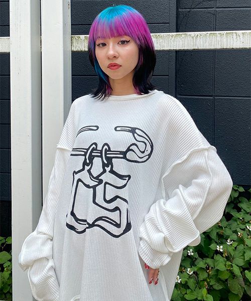 Candy Stripper キャンディストリッパー ワッフル 長袖 カットソー Candy Stripper（キャンディストリッパー）の「FLOWER MIX