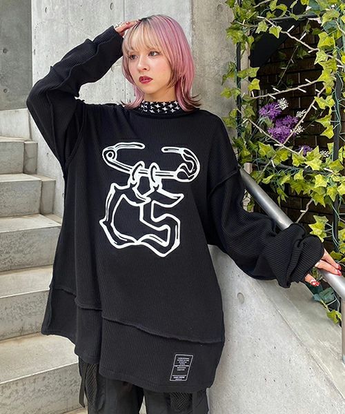 トップス A chance SAFETY PIN WAFFLE TOPS | Candy Stripper（キャンディ