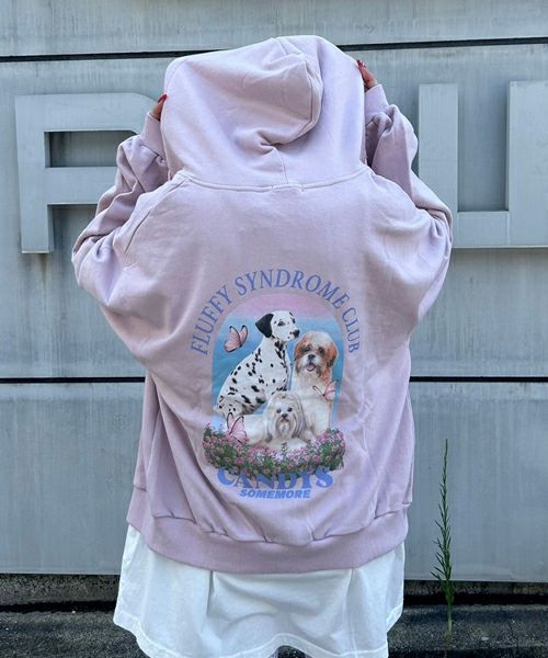FLUFFY CLUB SWEAT HOODIE | Candy Stripper（キャンディ