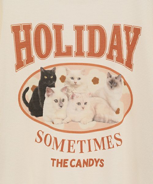 candystripper ねこ　ワッフルトップス Candy Stripper（キャンディストリッパー）の「MEOW WAFFLE