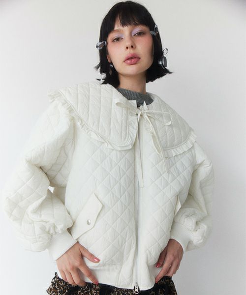 BIG COLLAR QUILTING JACKET | Candy Stripper（キャンディ