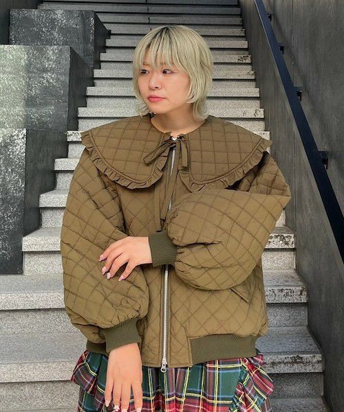 BIG COLLAR QUILTING JACKET | Candy Stripper（キャンディ