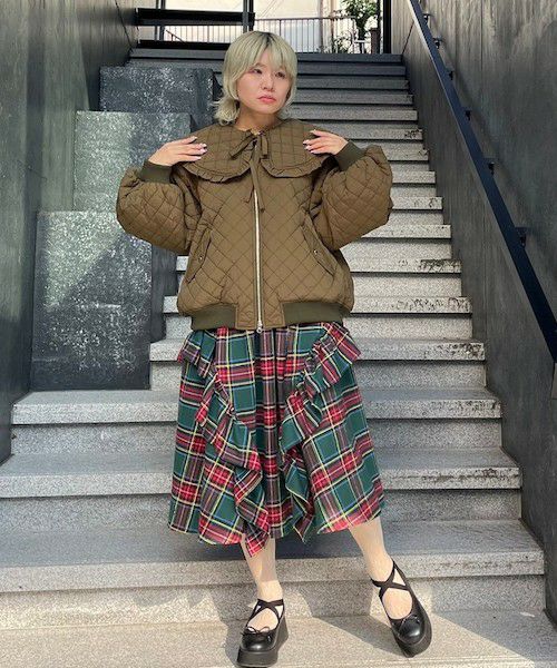 BIG COLLAR QUILTING JACKET | Candy Stripper（キャンディ